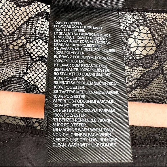 H&M Black Lace Satin Robe sz XS/S - Picture 8 of 9